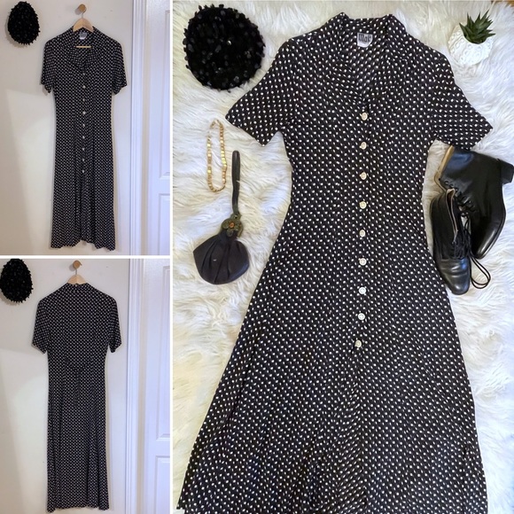 Vintage Dresses & Skirts - Vintage 1980s does 1920s button down long dress